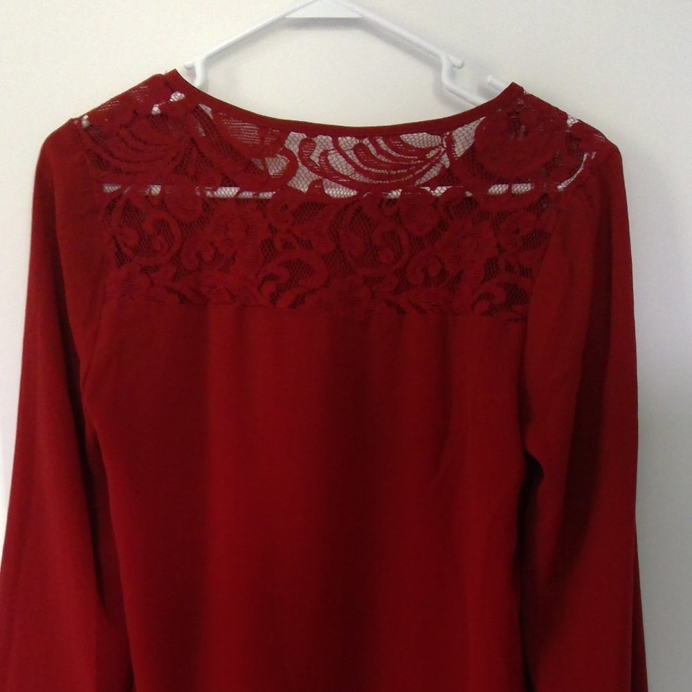 Red Lace Blouse - Picture 3 of 3